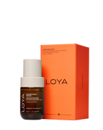 LOYA skincare SupeReverse Serum bottle and orange packaging