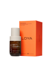 LOYA skincare SupeReverse Serum bottle and orange packaging